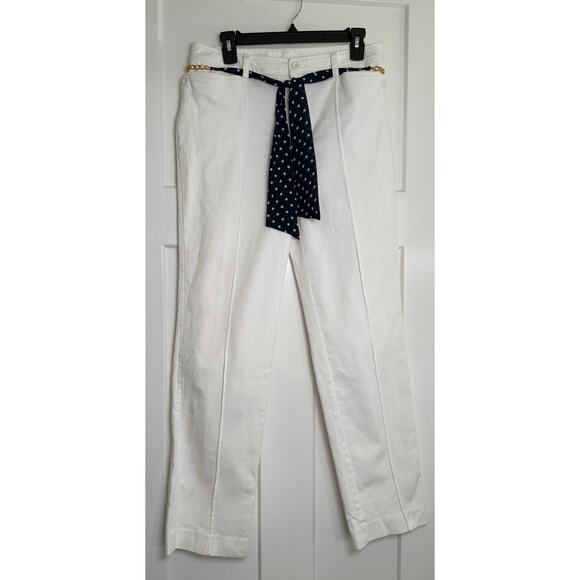 Multiples Pants - Multiples Womens‎ White Pants Tie Belt Size 8